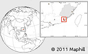 Blank Location Map of Zhaoan, highlighted parent region