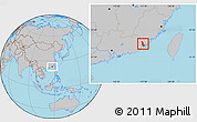 Gray Location Map of Zhaoan