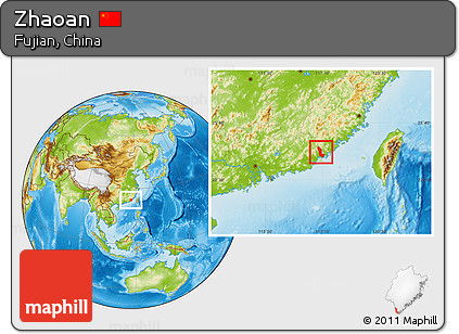 Physical Location Map of Zhaoan