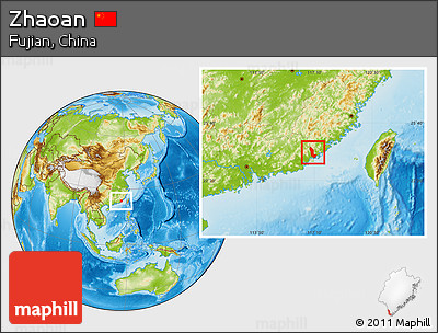 Physical Location Map of Zhaoan