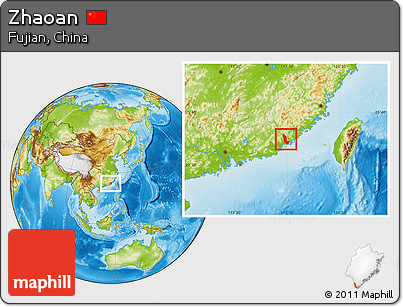 Physical Location Map of Zhaoan
