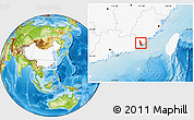 Physical Location Map of Zhaoan, highlighted country