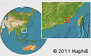 Satellite Location Map of Zhaoan