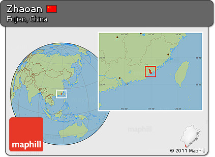 Savanna Style Location Map of Zhaoan