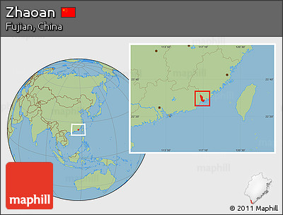 Savanna Style Location Map of Zhaoan