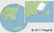 Savanna Style Location Map of Zhaoan, highlighted parent region