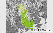 Physical Map of Zhaoan, desaturated