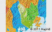 Physical Map of Zhaoan, political outside