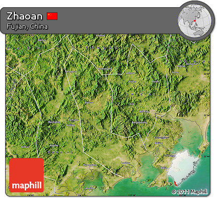 Satellite Map of Zhaoan