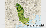 Satellite Map of Zhaoan, shaded relief outside