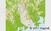 Shaded Relief Map of Zhaoan, physical outside