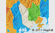 Shaded Relief Map of Zhaoan, political outside