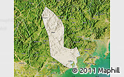 Shaded Relief Map of Zhaoan, satellite outside