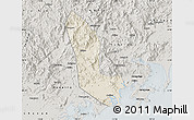 Shaded Relief Map of Zhaoan, semi-desaturated