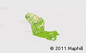 Physical Panoramic Map of Zhaoan, cropped outside