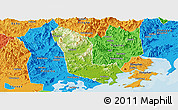 Physical Panoramic Map of Zhaoan, political outside