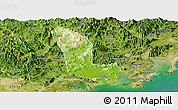 Physical Panoramic Map of Zhaoan, satellite outside