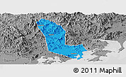 Political Panoramic Map of Zhaoan, desaturated