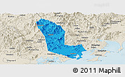 Political Panoramic Map of Zhaoan, shaded relief outside