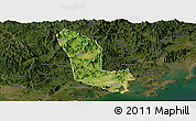 Satellite Panoramic Map of Zhaoan, darken