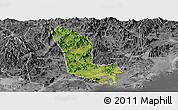 Satellite Panoramic Map of Zhaoan, desaturated