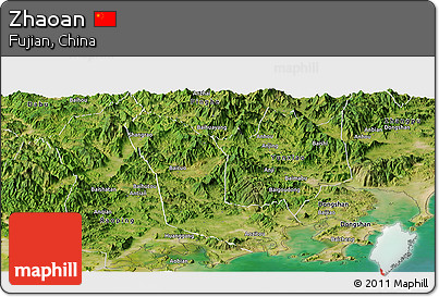 Satellite Panoramic Map of Zhaoan