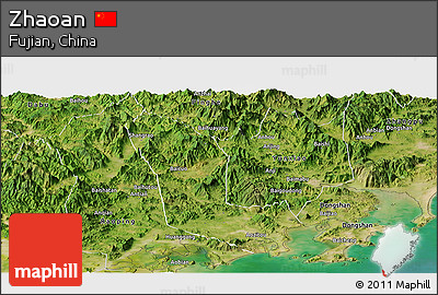 Satellite Panoramic Map of Zhaoan