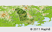 Satellite Panoramic Map of Zhaoan, physical outside