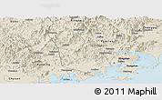 Shaded Relief Panoramic Map of Zhaoan