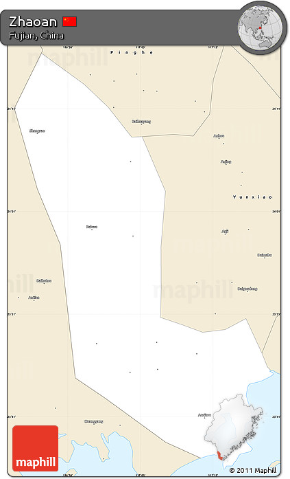 Classic Style Simple Map of Zhaoan