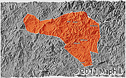 Political 3D Map of Zhenghe, desaturated