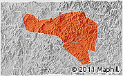 Political 3D Map of Zhenghe, lighten, desaturated