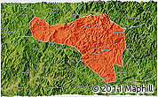 Political 3D Map of Zhenghe, satellite outside