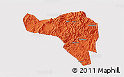 Political 3D Map of Zhenghe, single color outside