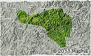 Satellite 3D Map of Zhenghe, lighten, semi-desaturated