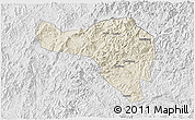 Shaded Relief 3D Map of Zhenghe, lighten, desaturated