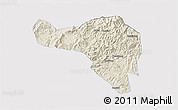 Shaded Relief 3D Map of Zhenghe, single color outside
