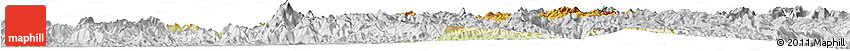 Physical Horizon Map of Zhenghe, lighten, desaturated
