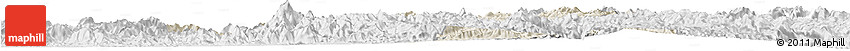 Shaded Relief Horizon Map of Zhenghe, lighten, desaturated