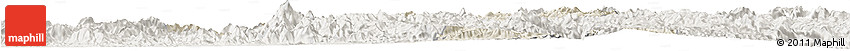 Shaded Relief Horizon Map of Zhenghe, lighten