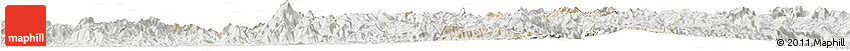 Shaded Relief Horizon Map of Zhenghe, lighten, semi-desaturated