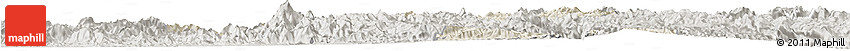 Shaded Relief Horizon Map of Zhenghe, semi-desaturated