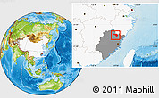 Physical Location Map of Zhenghe, highlighted country, highlighted parent region