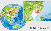 Physical Location Map of Zhenghe, highlighted parent region