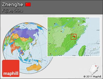 Political Location Map of Zhenghe