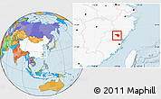 Political Location Map of Zhenghe, highlighted country