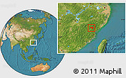 Satellite Location Map of Zhenghe