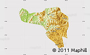 Physical Map of Zhenghe, cropped outside