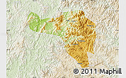 Physical Map of Zhenghe, lighten