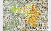 Physical Map of Zhenghe, semi-desaturated